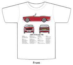 Triumph TR6 1969-76 (wire wheels) T-shirt Front